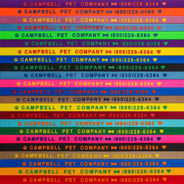 #107-P 5/8" x 6’ Personalized Stout Leashes with Scissor Snap