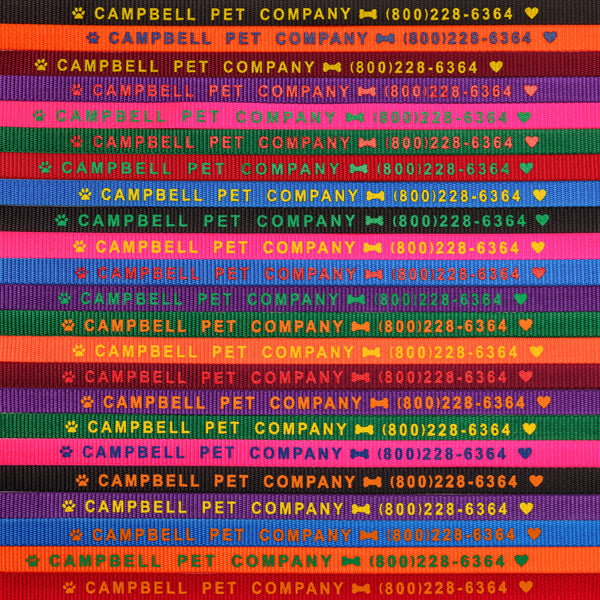 #109-P 1" x 6’ Personalized Stout Leashes with Scissor Snap